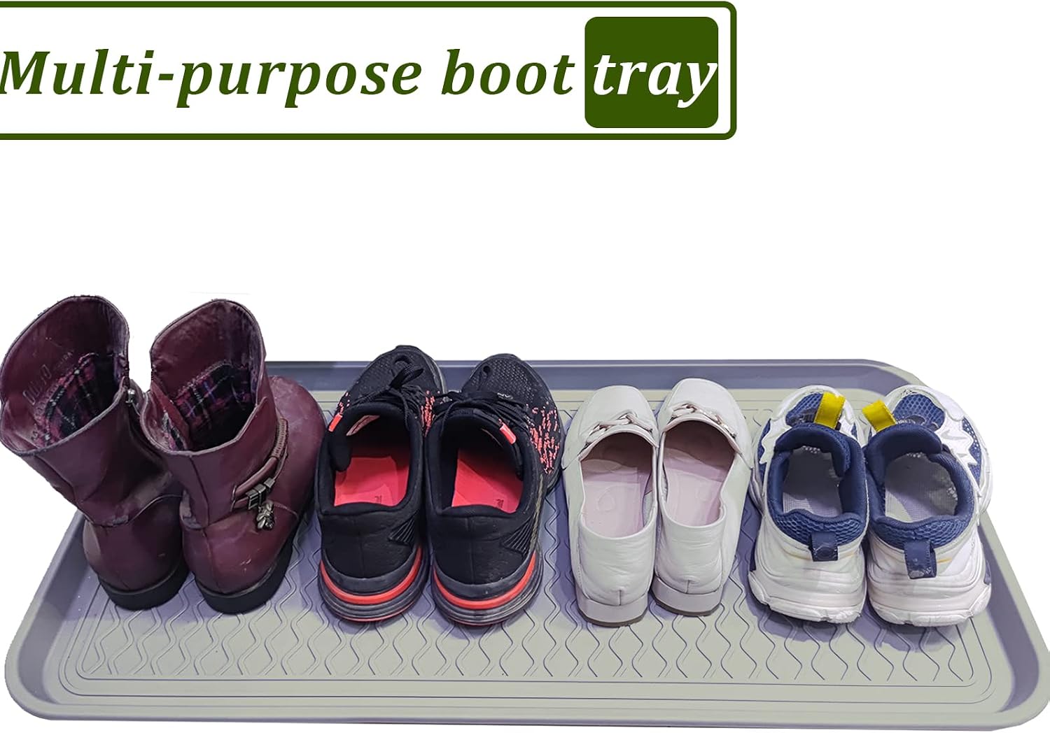 Large Multifunctional Boot Tray 2 Pack Boot Mat Washable Indoor or Outdoor Tray Mat Doormats for Shoes Boots Plants