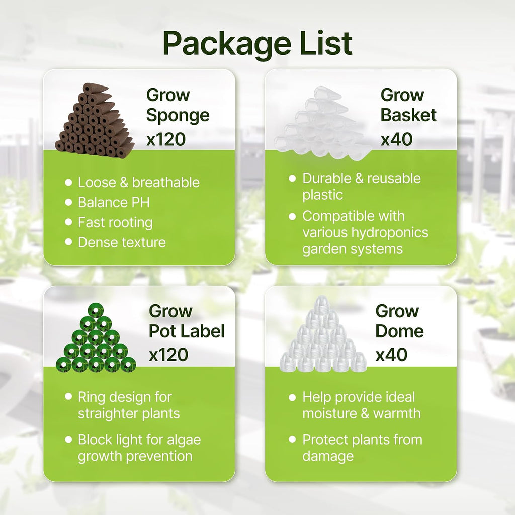 320pcs Hydroponic Pods, Accessories Compatible Hydroponics Systems | Gardening Supplies, Garden Pods Include 120 Grow