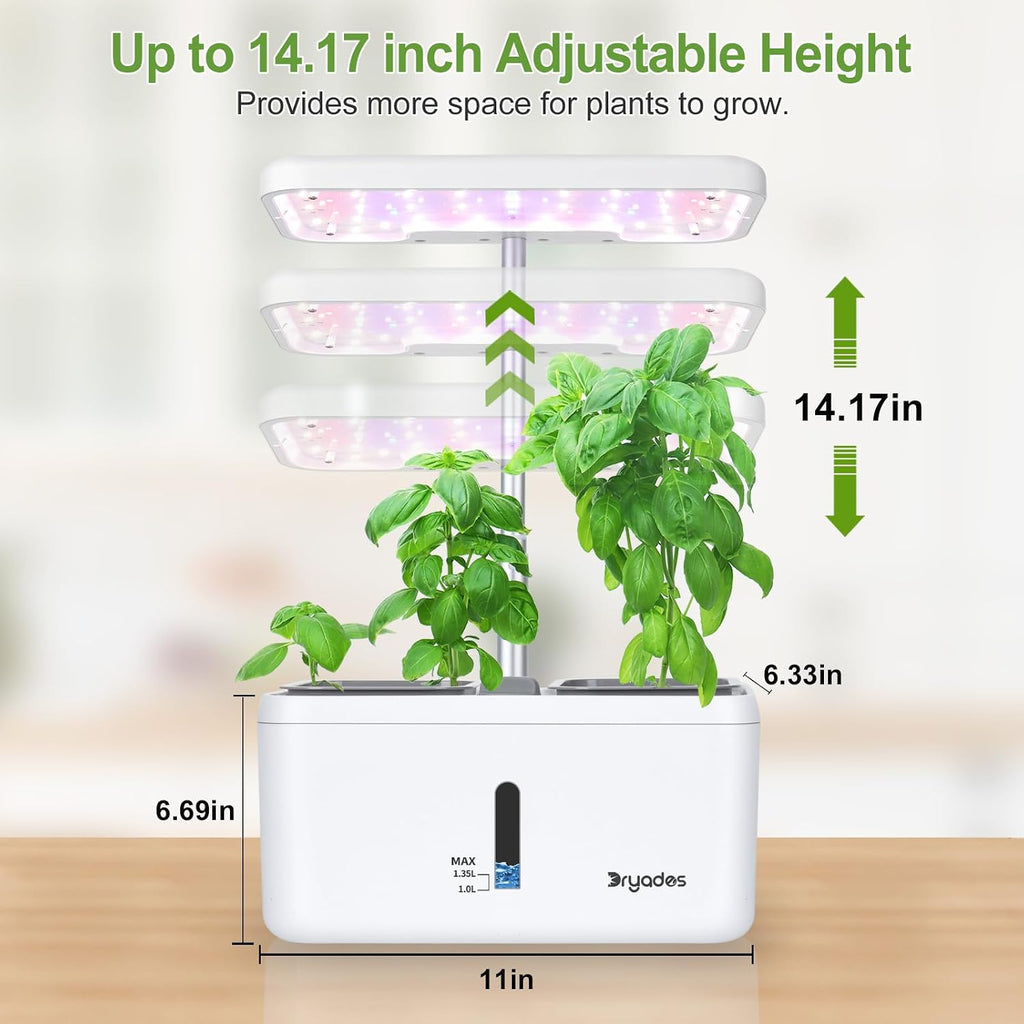 Indoor Garden System 19 Watt LED Growing Light Upgrade 2 Self-Watering Soil-Cultivated Growing Pots Gardening Gifts for