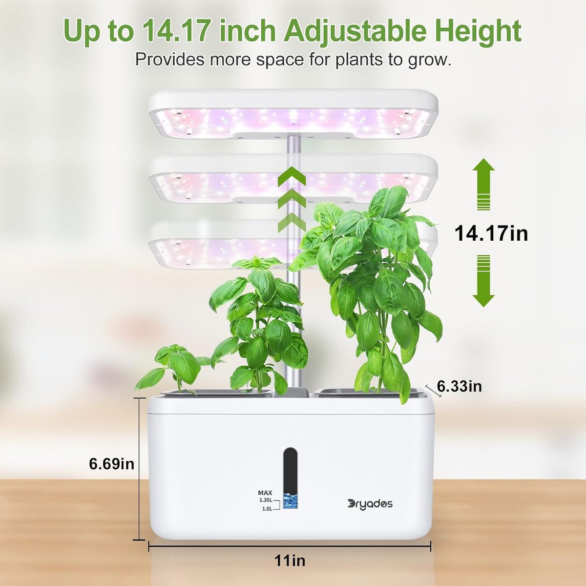 Indoor Garden System 19 Watt LED Growing Light Upgrade 2 Self-Watering Soil-Cultivated Growing Pots Gardening Gifts for