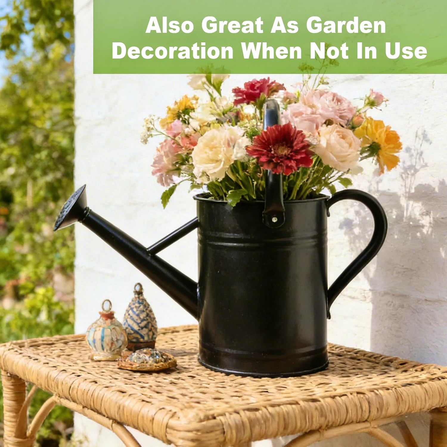 1 Gallon Metal Watering Can for Outdoor&Indoor Plants | Removable Sprinkler Head,Made of Premium Galvanized