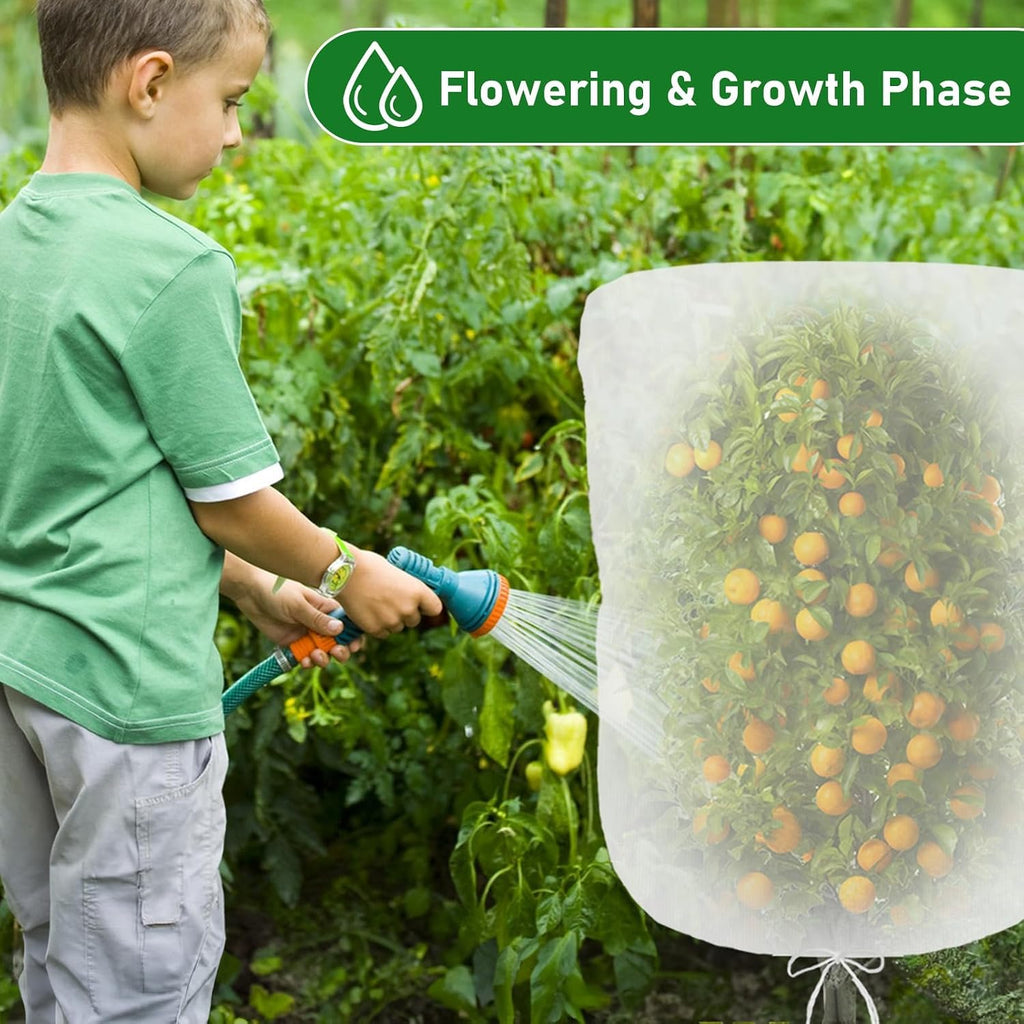 Evoio Bird Netting for Garden Blueberry Bushes Fruit Tree Netting Cover Plant Protection Mesh Bags with Drawstring, 4