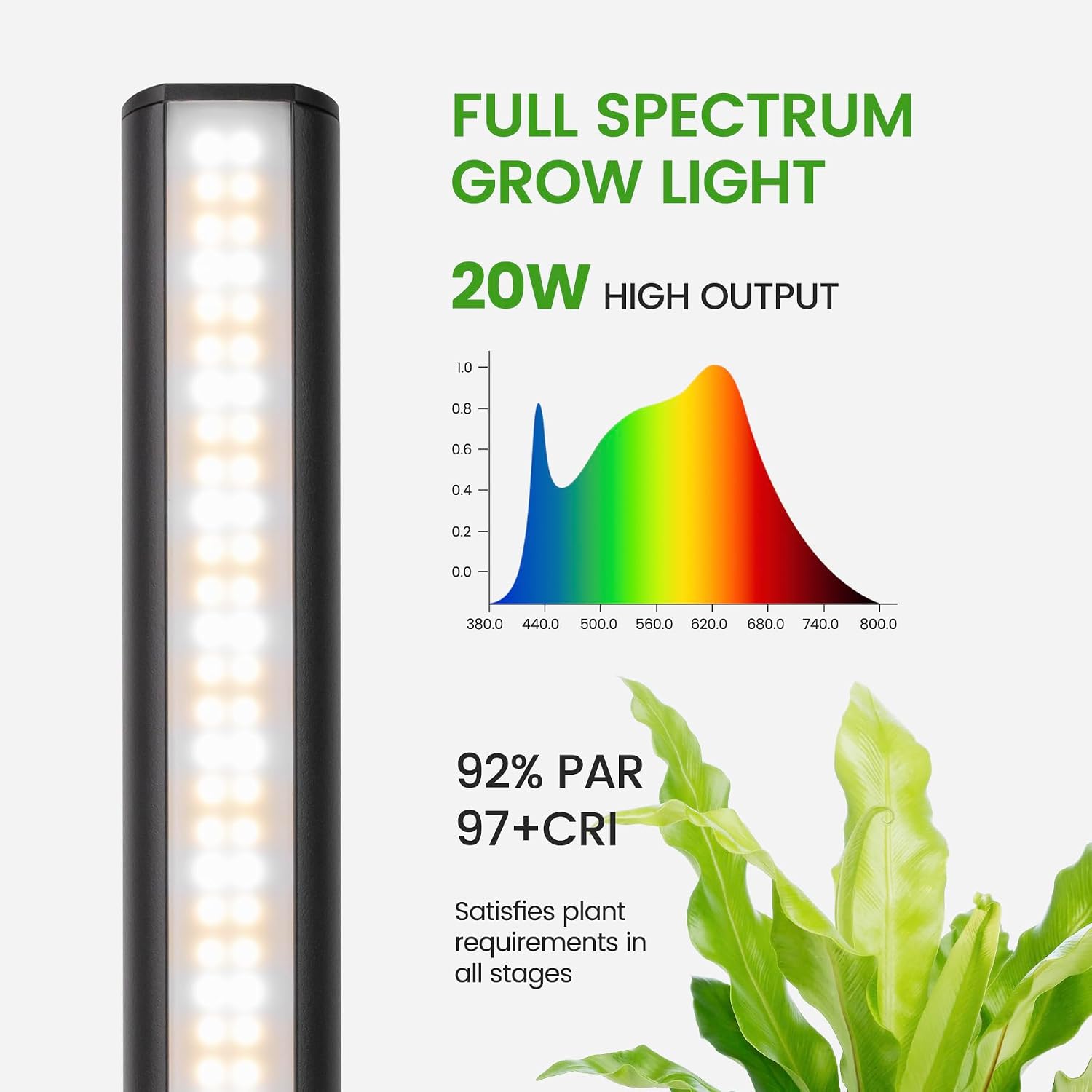 Grow Lights Indoor Plants, 20W 169 LED Full Spectrum with Timer | Hanging Plant Growth Light with Adjustable Dimmable