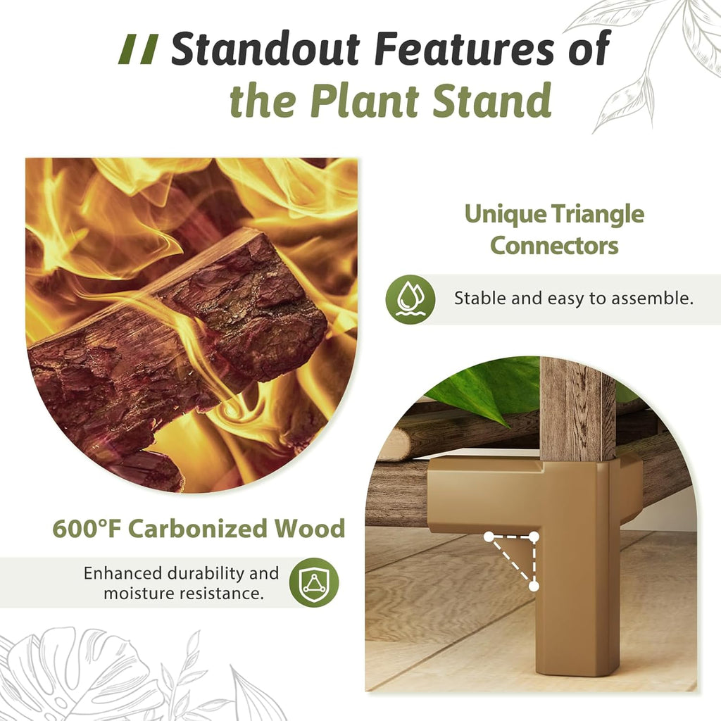GENTINGBRO Plant Stand Indoor Outdoor 63" Tall Plant Shelf for Plants 14-Tier Large Plant Sheves for Living Room Heavy