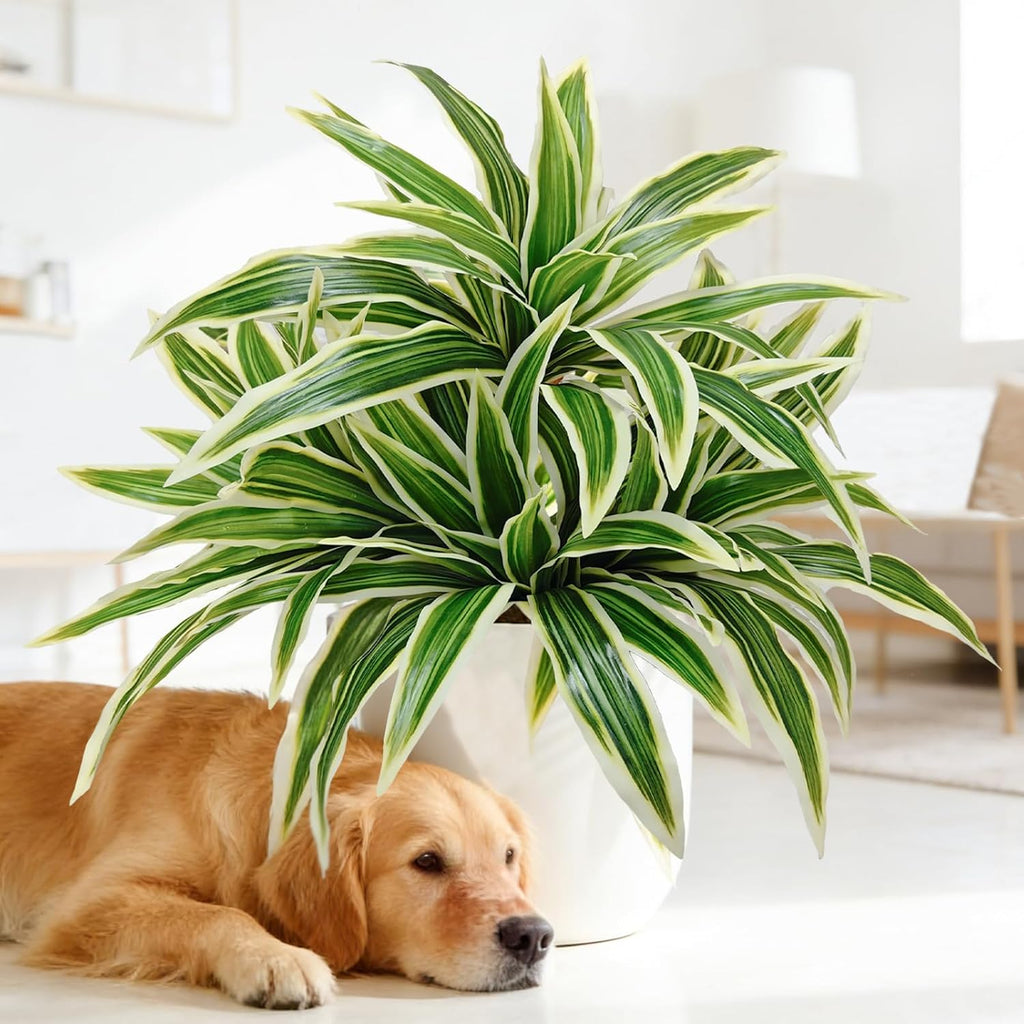 Fake Ferns,2 Planter 35in Outdoor Faux Plants UV Resistant,3D Real Touch Fake Plants Total 160 Blades,Weatherproof