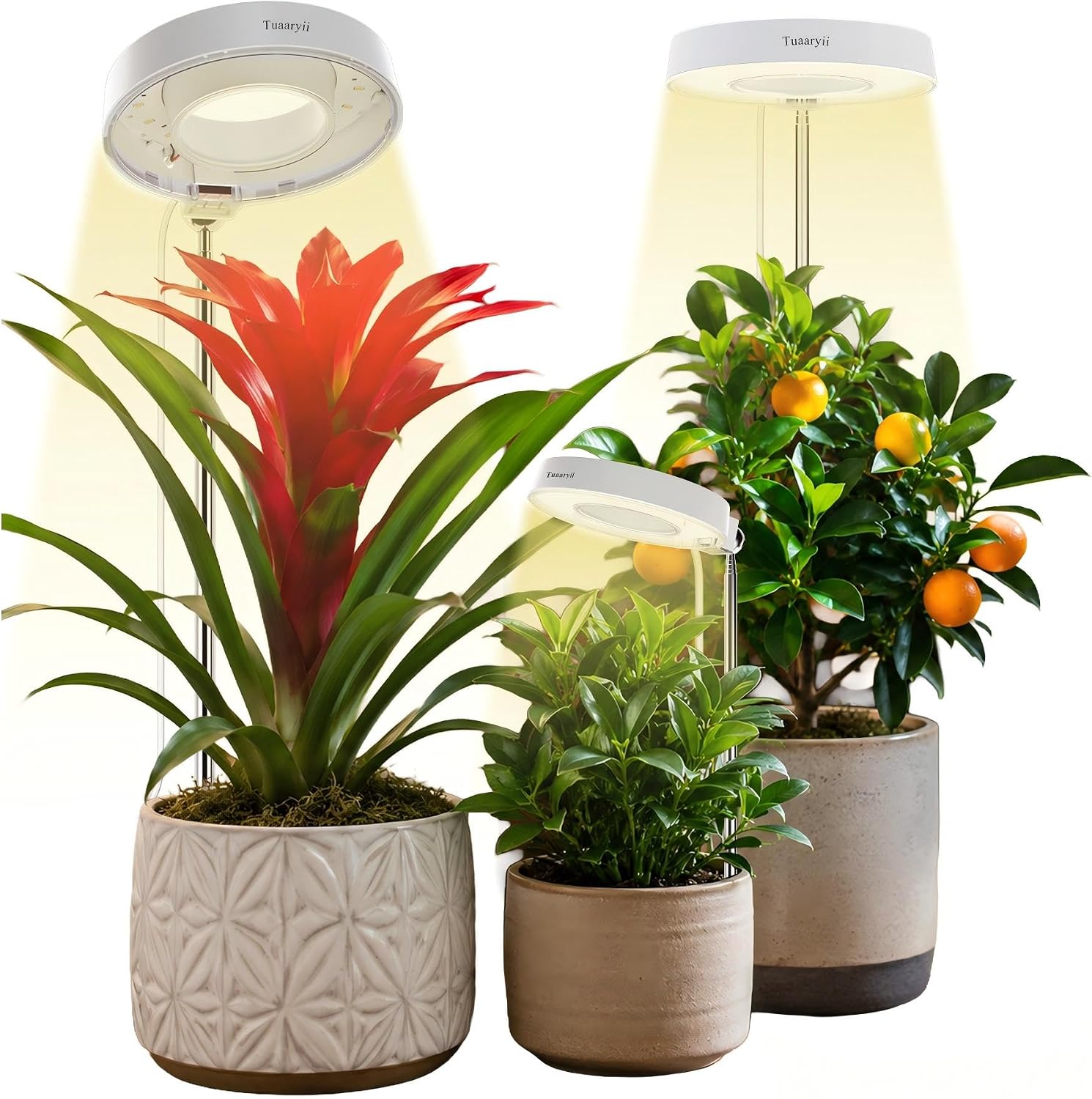 Tuaaryii Grow Lights for Indoor Plants - Plant Grow Lights Indoor, with 3/6/9 Auto On/Off Timer and 4-Level Brightness