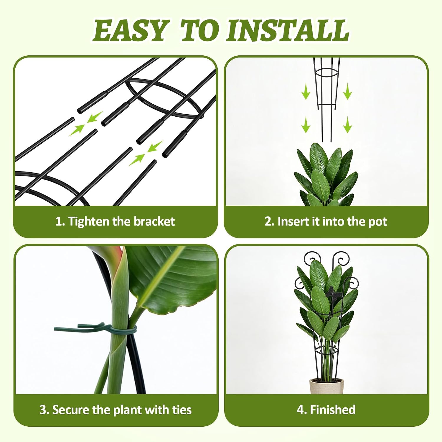 Plant Trellis 2 Pack Plant Trellis Indoor 29.96 in Expandable Metal Garden Trellis for Climbing Plants Sturdy