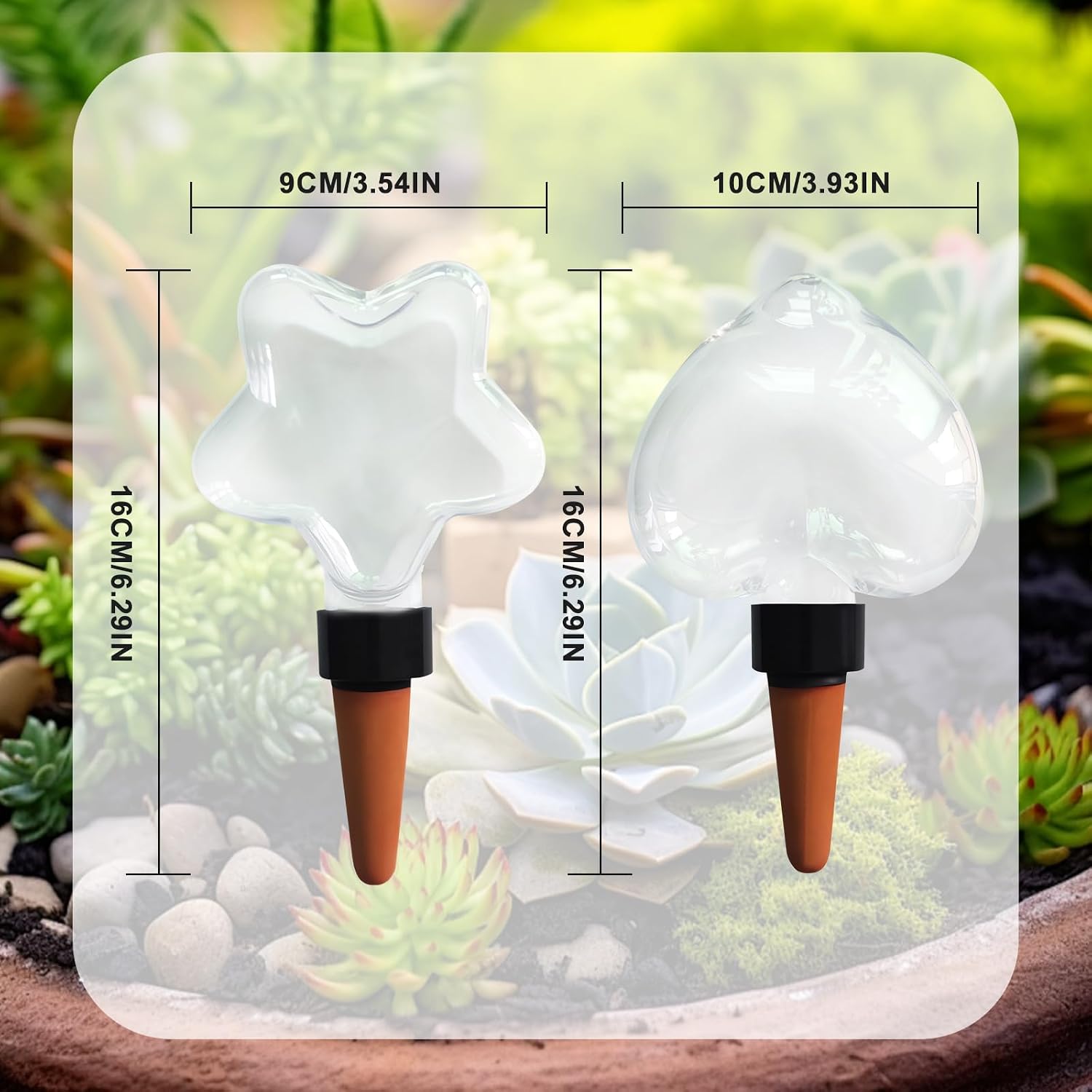 Heart-Shaped 7.04oz/200ml Plant Watering Globes - 6 Self Watering Globes for Outdoor ＆ Indoor Plants