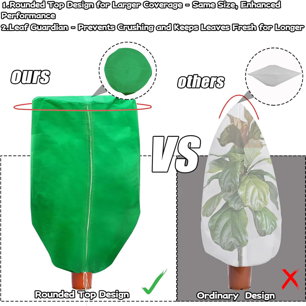 ERTIUANIO Plant Covers Freeze Protection 4 Packs 47" x32" Winter Rounded Top Frost Cloth Plant Covers Freeze Protection