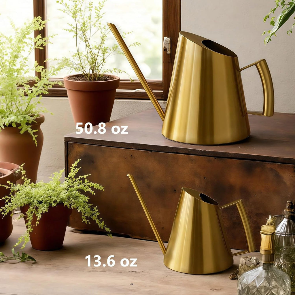 13.6 oz Watering Can Indoor Plants Stainless Steel Plant Waterer Watering Pot Sprinkle Pot Garden Flowers Plants Flower