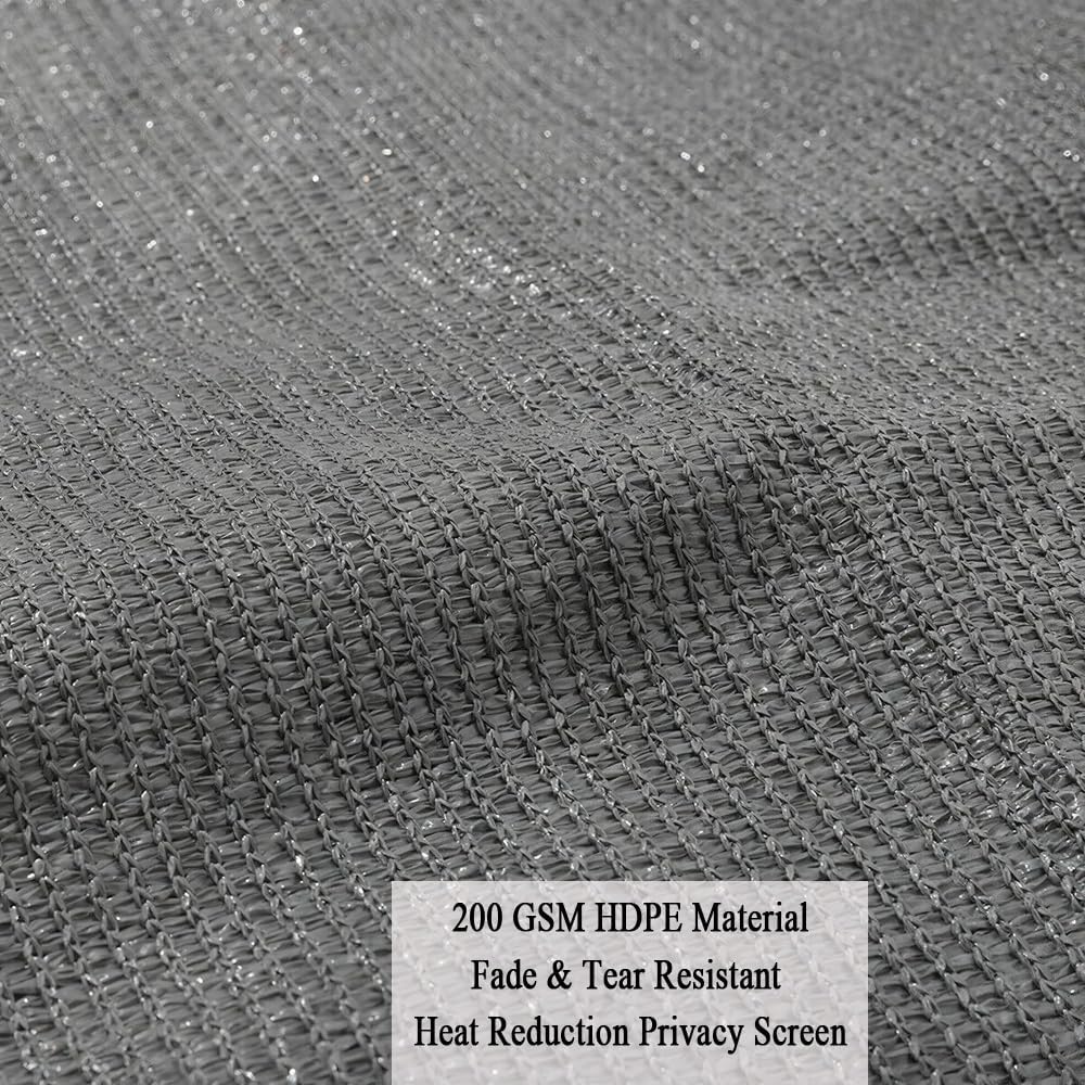 10X30 Ft Shade Cloth for Patio, 90% UV Block, 200GSM Sunshade Fabric | Heavy Duty Breathable Gray Sun Shade Cover