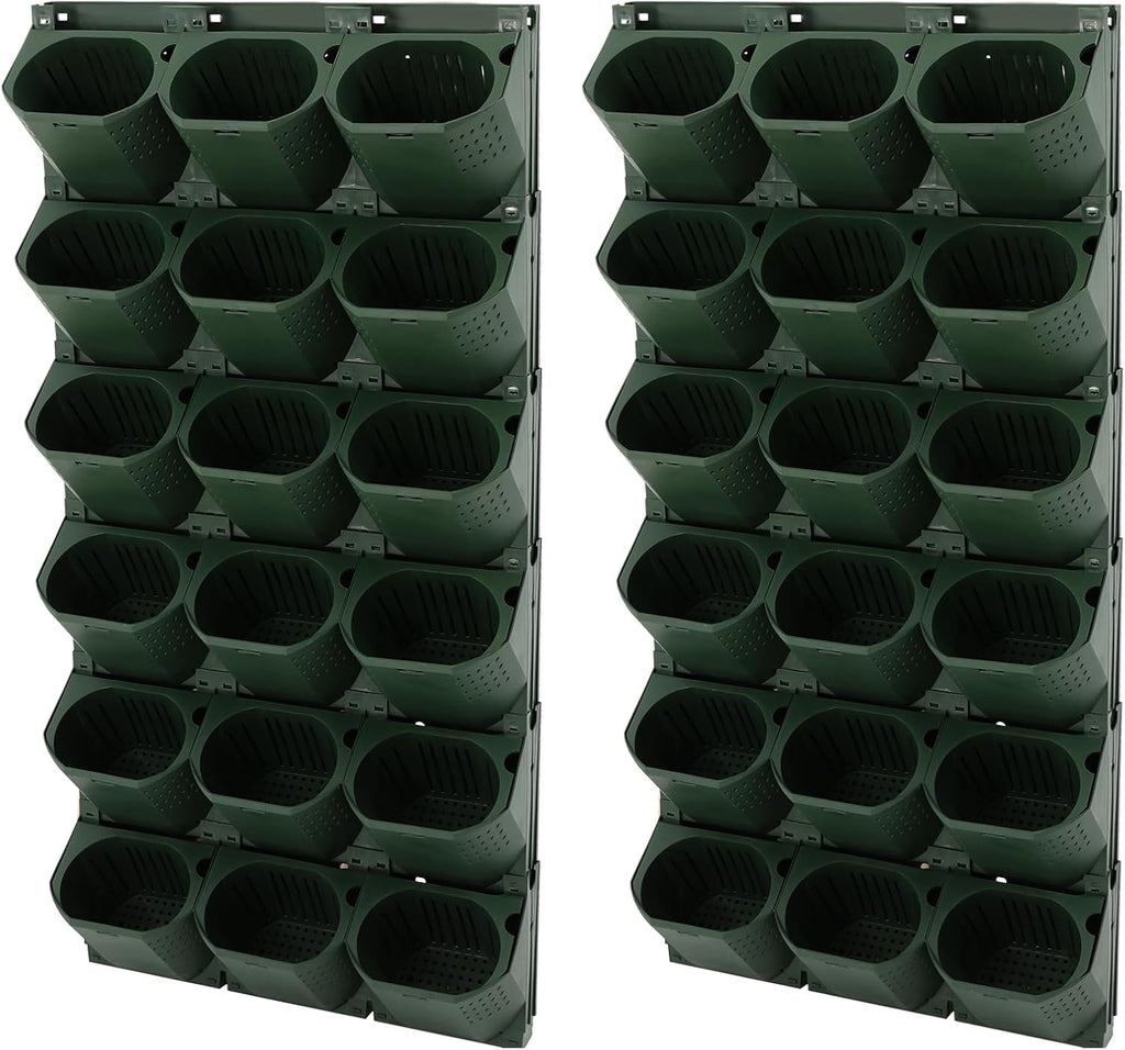 36-Pot Wall Mounted Planter – Vertical Wall Planter with Water Storage Layer, Stackable Flower Pot Holder for Indoor