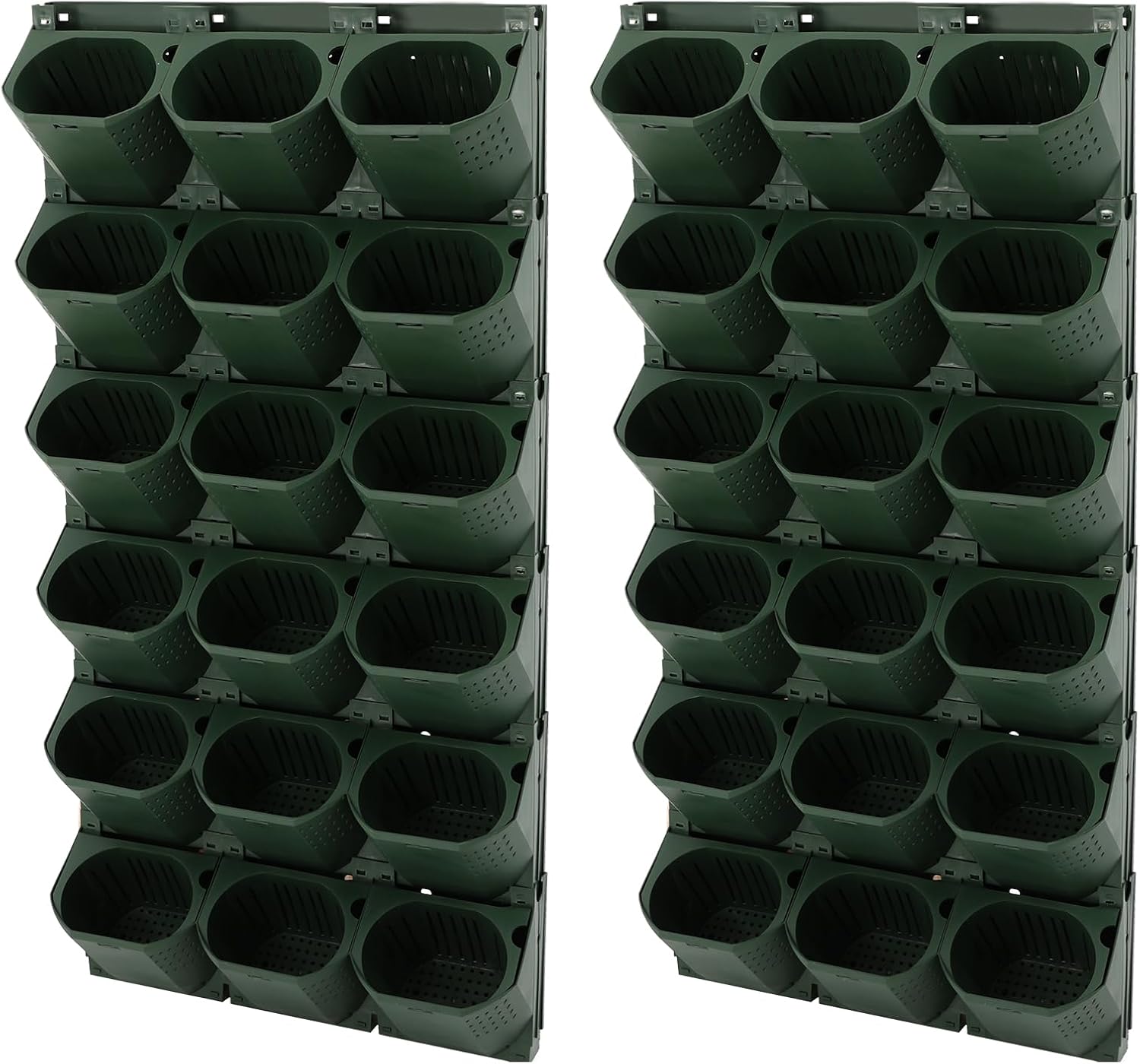36-Pot Wall Mounted Planter – Vertical Wall Planter with Water Storage Layer, Stackable Flower Pot Holder for Indoor