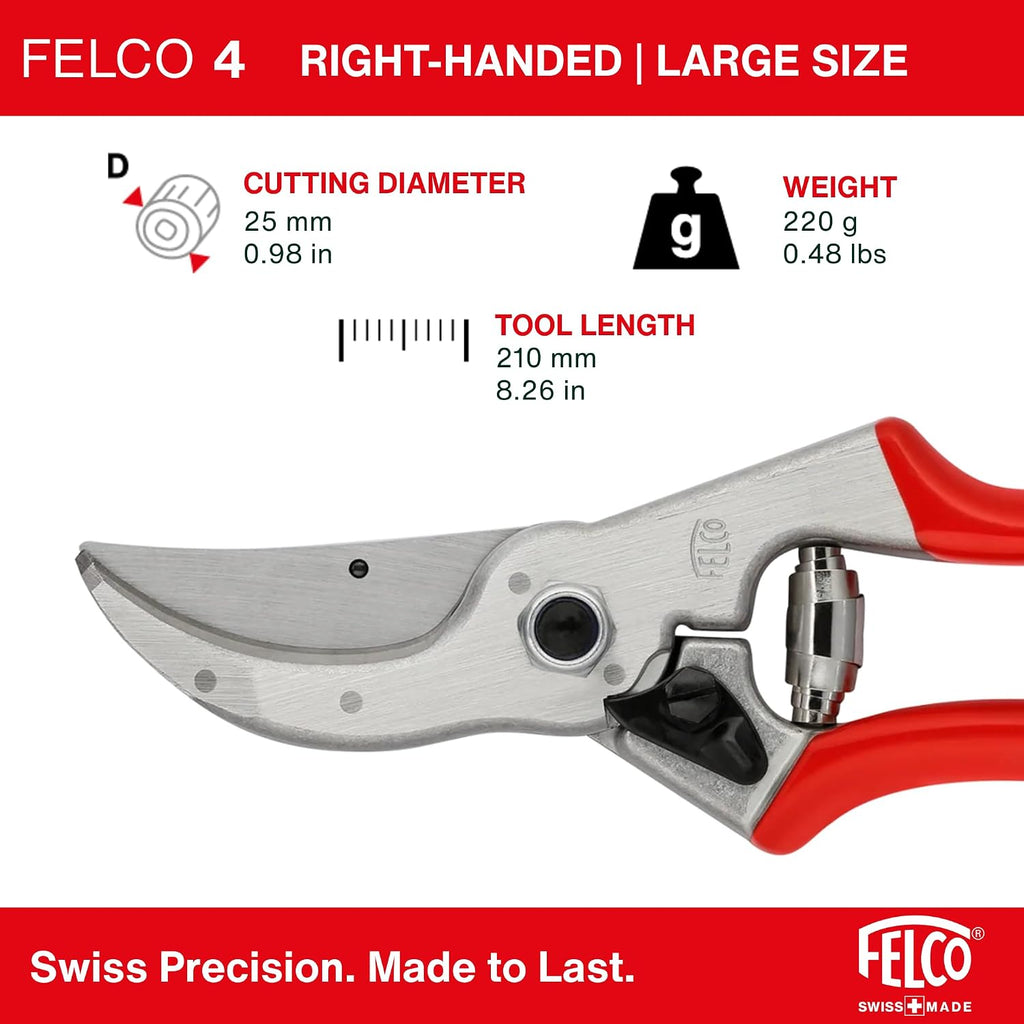 Felco F4 Pruning Shears – 9.25" Swiss-Made Garden Clippers for Pruning | Hand Pruners for Gardening | Garden Tool