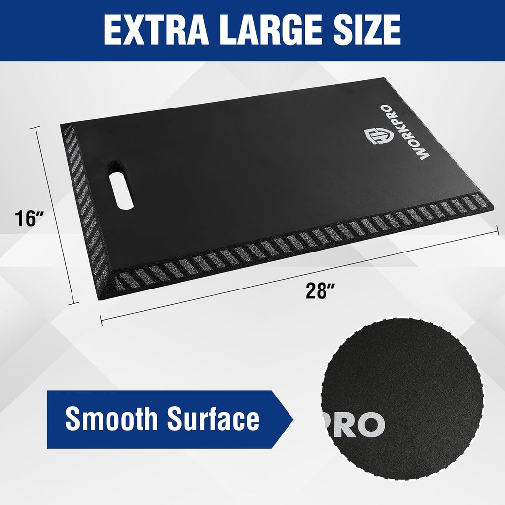 WORKPRO Extra Thick Kneeling Pad, Black, 28 x 16 x 1.2in | Soft NBR Foam Knee Cushioning, Extra Large Foam Kneeler Mat