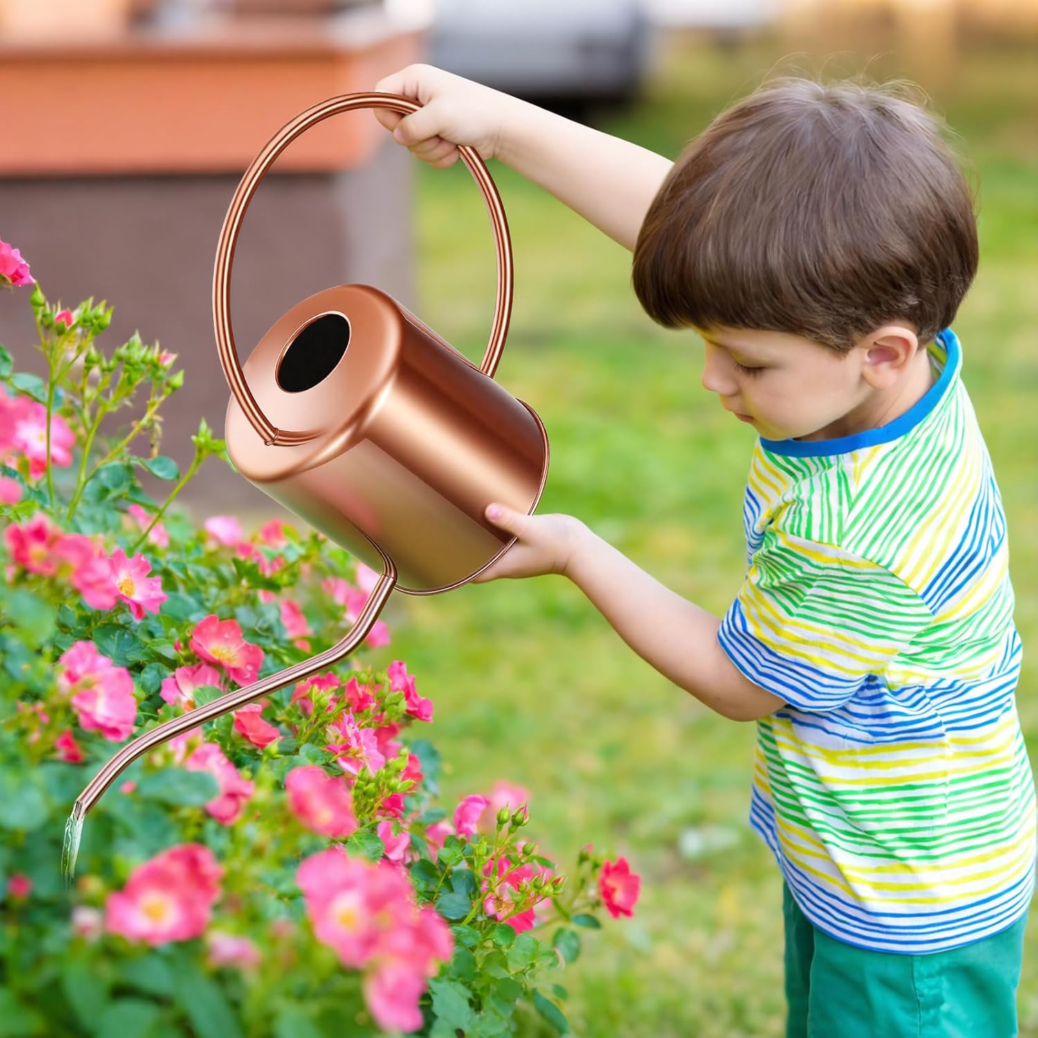 Plant Watering Can, 50 oz / 1500 ml Stainless Steel Metal - Modern Decorative with Long Spout for Indoor Potted Plants