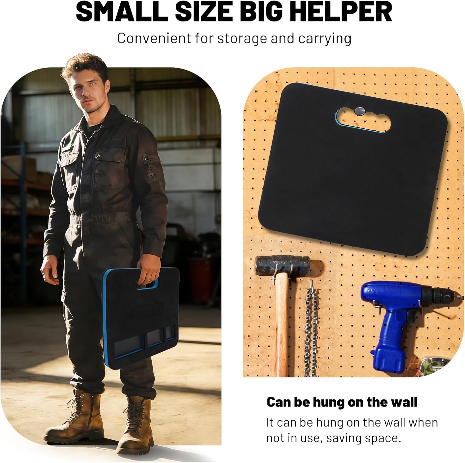 Mechanic Mat for Working Under Car, Magnetic Slot for Storing Screws or Small Accessories, Thick Kneeling Pad with