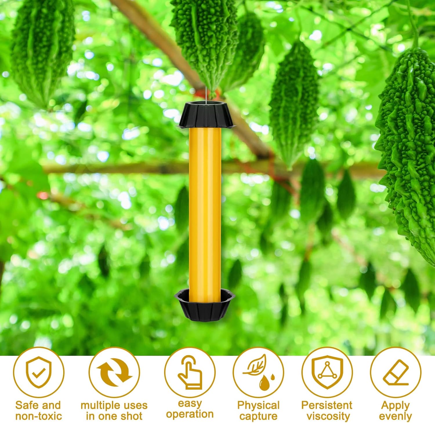 Qualirey 8 Pcs Sticky Fly Trap Fly Stick Indoor Outdoor Long Lasting Hanging Flies Bug Catcher Paper Tape Strips with