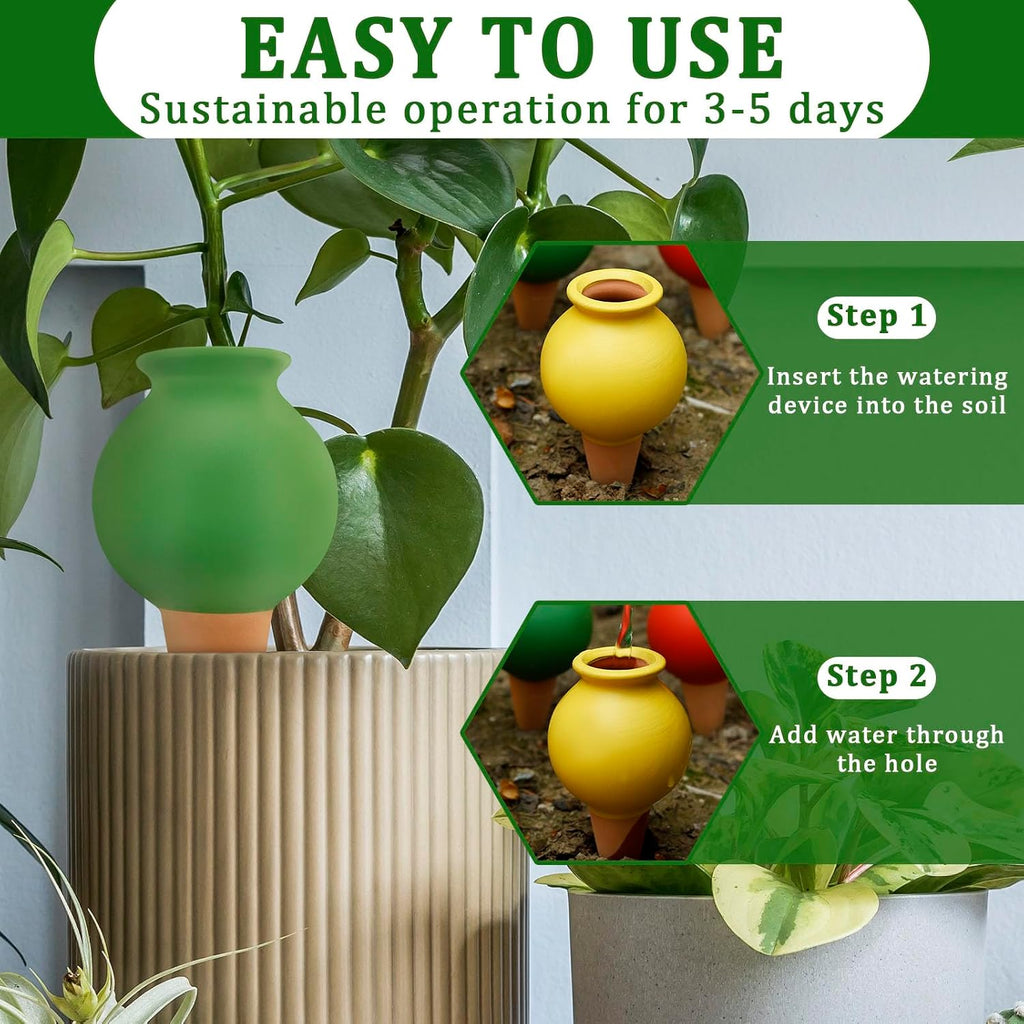 8PCS Terracotta Watering Spikes, Self Watering Planter Insert Irrigation Dripper, Automatic Watering Devices, Watering