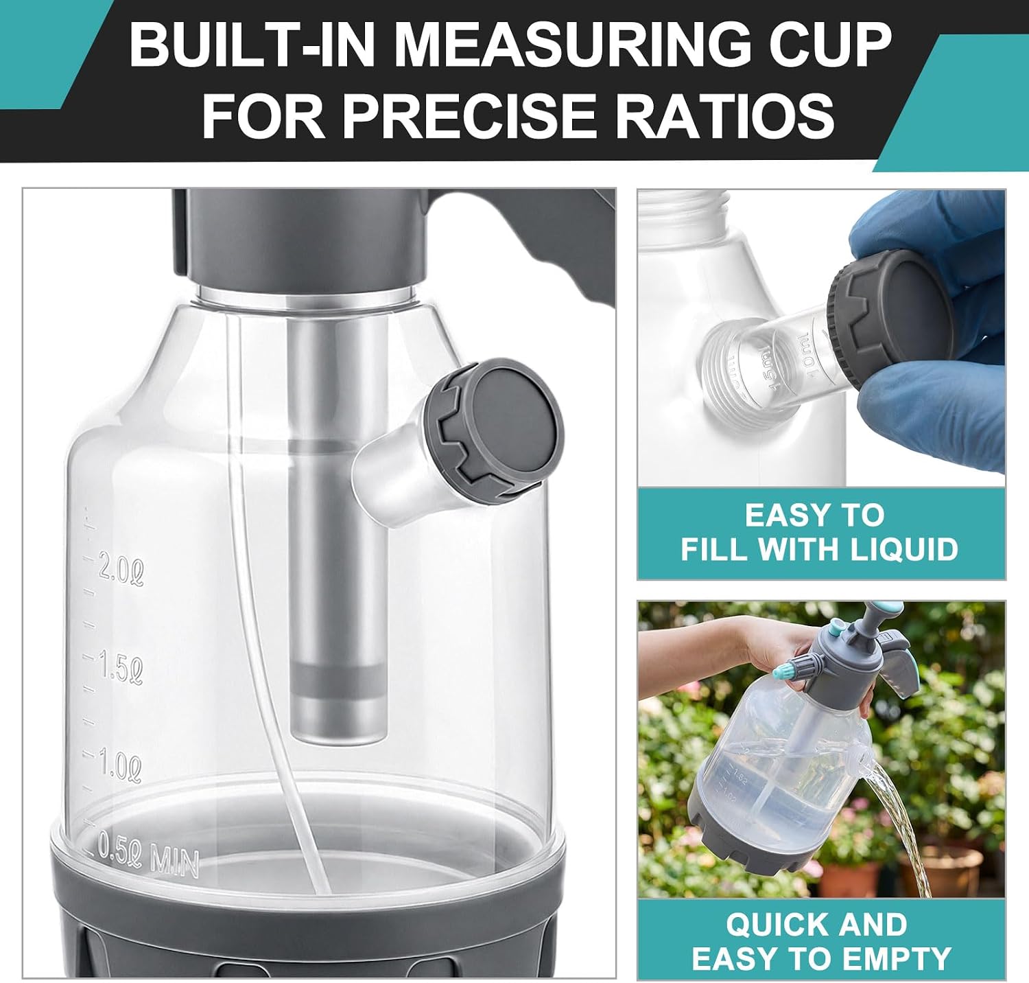 2 Set 0.8 Gallon Pump Sprayer Handheld Plant Water Spray Bottles 3l Garden Adjustable Clear Pump Sprayers with Nozzle