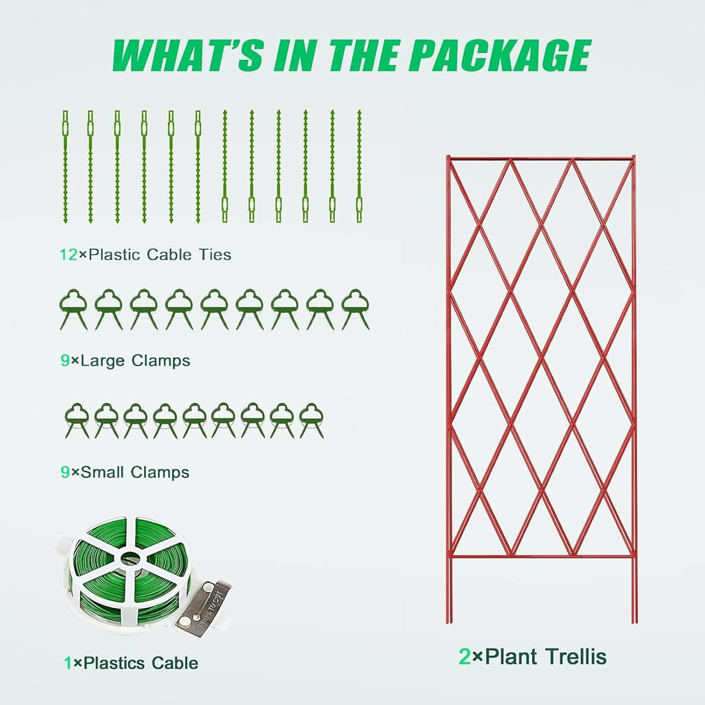 39.4" H Cucumber Trellis, 2 Pack Foldable A Frame Garden Trellis | PVC-Coated Steel Plant Support for Raised Bed