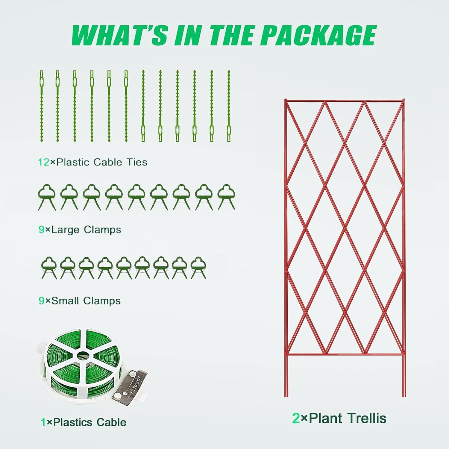 39.4" H Cucumber Trellis, 2 Pack Foldable A Frame Garden Trellis | PVC-Coated Steel Plant Support for Raised Bed