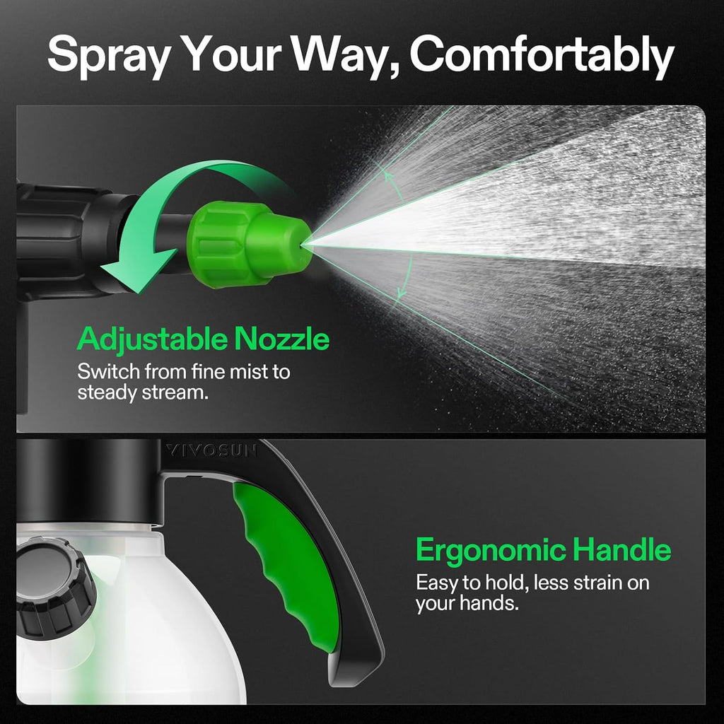 VIVOSUN 50oz Pump Sprayer, Portable Water Spray Bottle | for Spraying Plants, Flowers, Weeds and Cleaning, Hand Pump