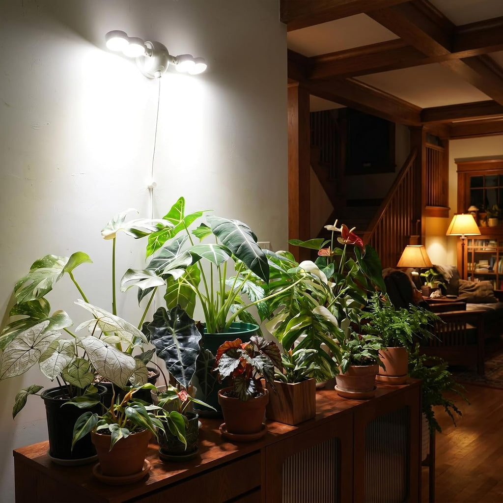 SANSI Wall Mounted Grow Light, 30W Dual Head Full Spectrum with Remote | Programmable Timer, 4-Level Dimmable