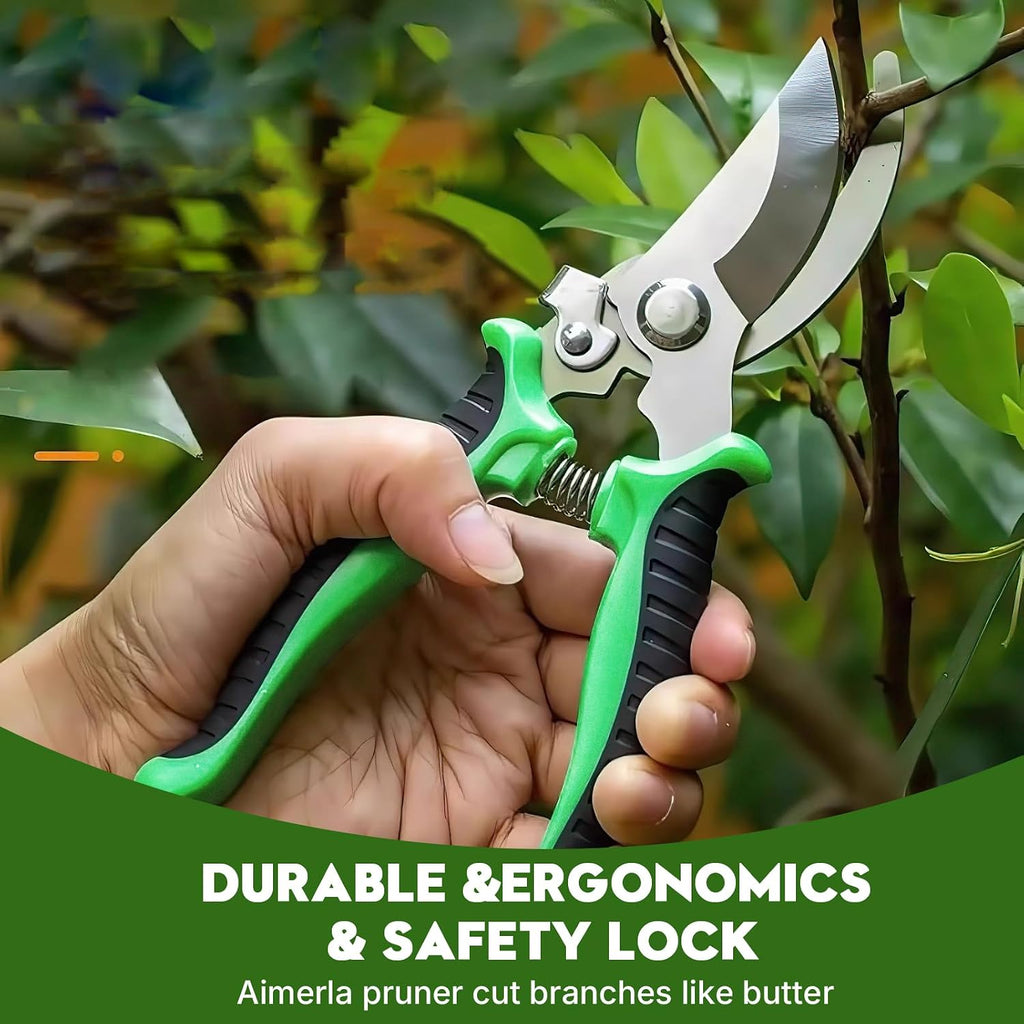 Heavy Duty Gardening Set, Featuring 9 Piece Durable Tools with Comfortable Non Slip Ergonomic Rubber Grips and A Large