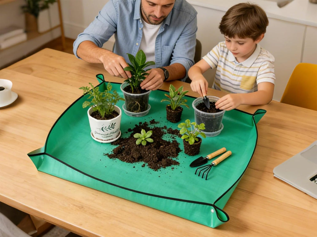 20-Pack Clear Nursery Pots with Saucers & Repotting Mat (4/5/6/7 Inch) – Transparent Plastic Plant Pots with Drainage