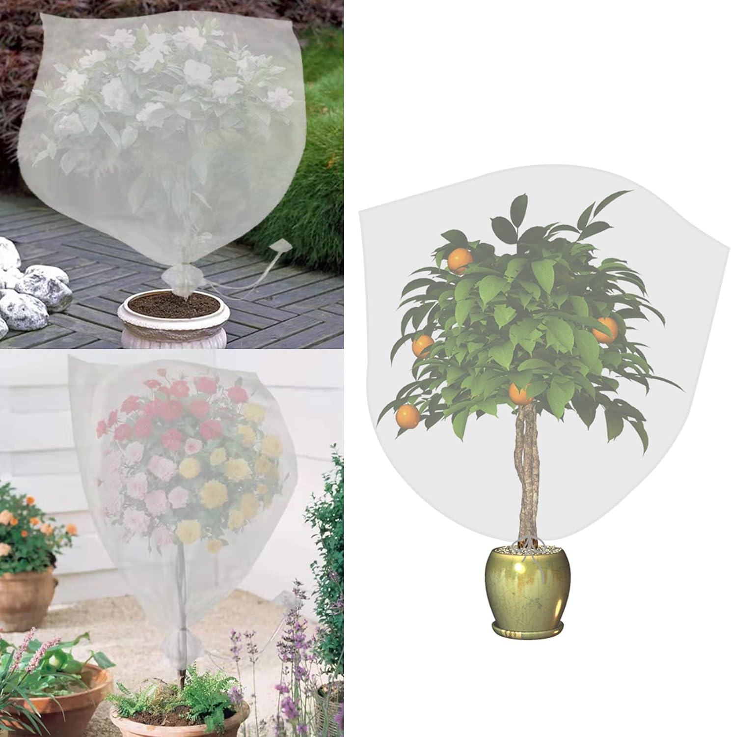Agfabric Bird Netting 84" Hx84 W Garden Netting Insect Pest Barrier,Plant Cover Fruit Tree Netting Mesh Protection Bag