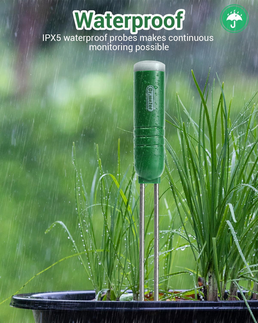 Long Probe Soil Moisture Meter & 4-in-1 LCD Display Moisture Meter
