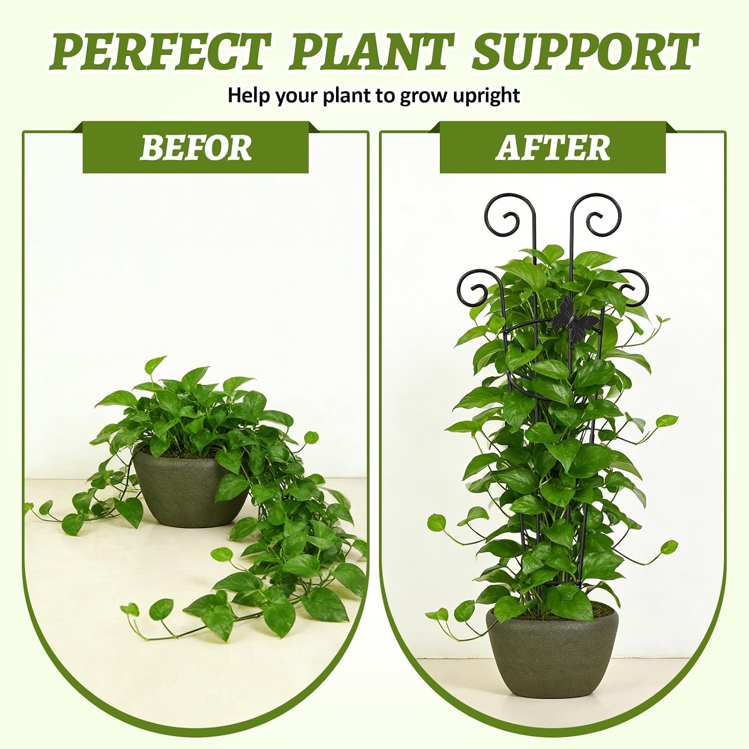 Plant Trellis 2 Pack Plant Trellis Indoor 29.96 in Expandable Metal Garden Trellis for Climbing Plants Sturdy