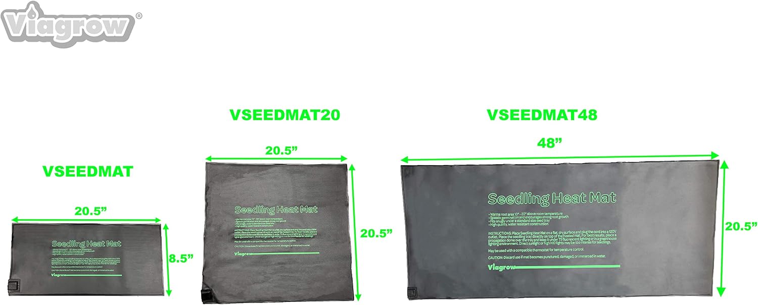 Viagrow VSEEDMAT 20.5 in. x 8.5 in. Seed Propagating Seedling Heat Mat, 20.5 x 8.5/Large