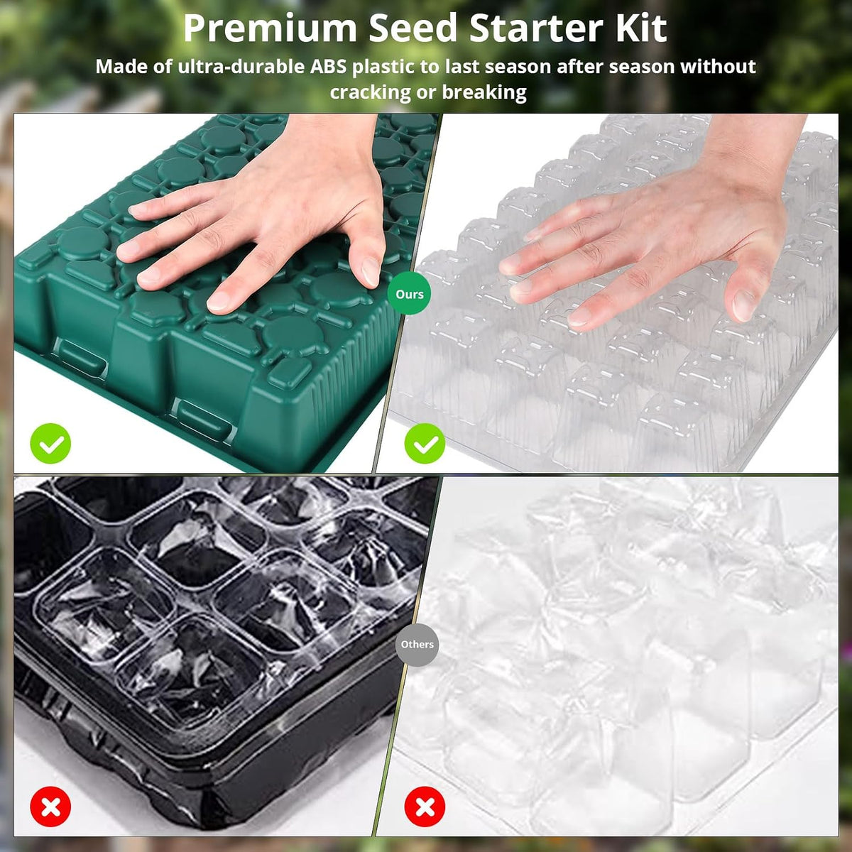 Sondiko Seed Starter Tray with Grow Light, 80 Cells Starter Kit | Seedling Tray Kit with Humidity Dome, Adjustable