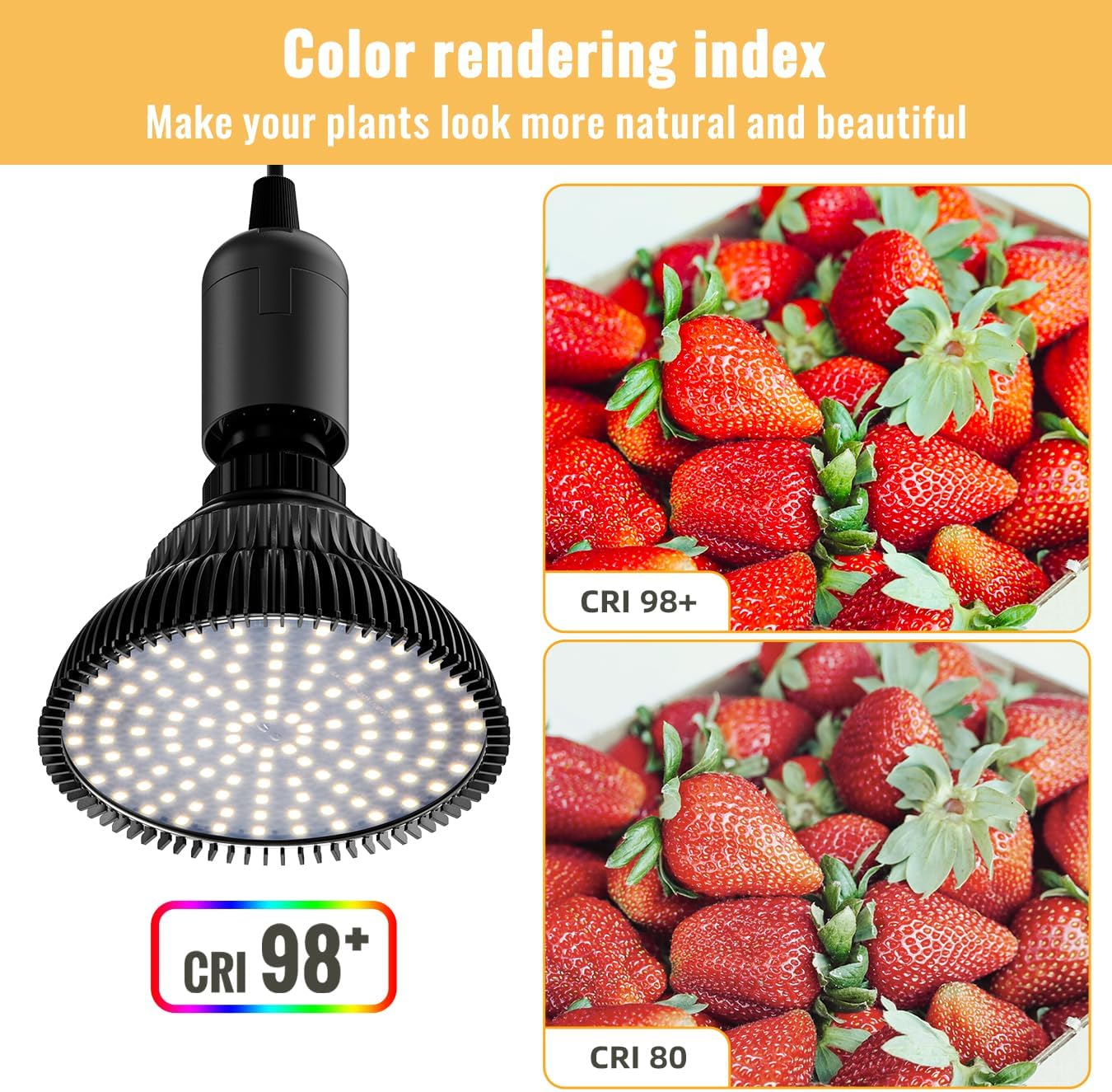 Hanging Grow Lights for Indoor Plants, 25W 5000K, LED Light Bulbs | LED Grow Light, Height Adjustable Pendant, Full