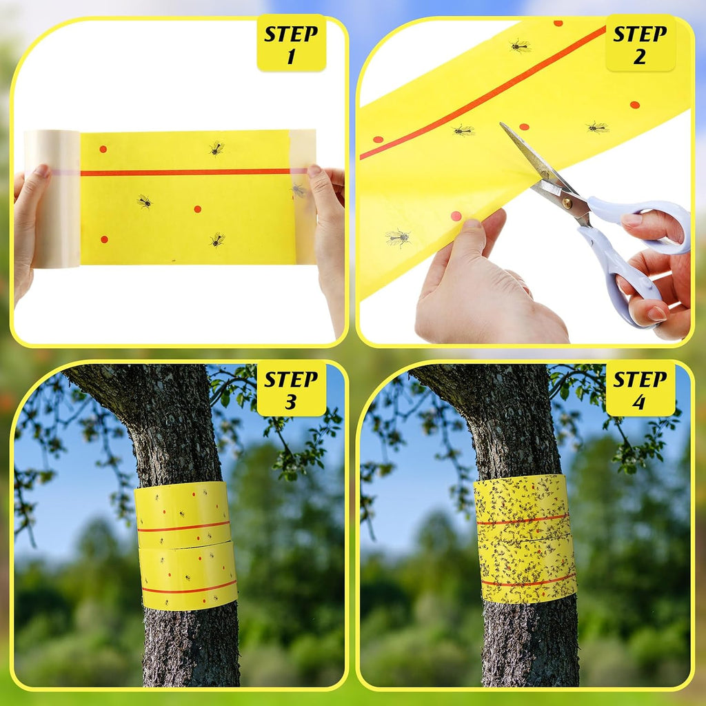 12 Rolls Spotted Lantern Fly Tree Trap 30 Feet Each Roll Lanternfly Tree Outdoor Fruit Fly Sticky Strips Paper Insect
