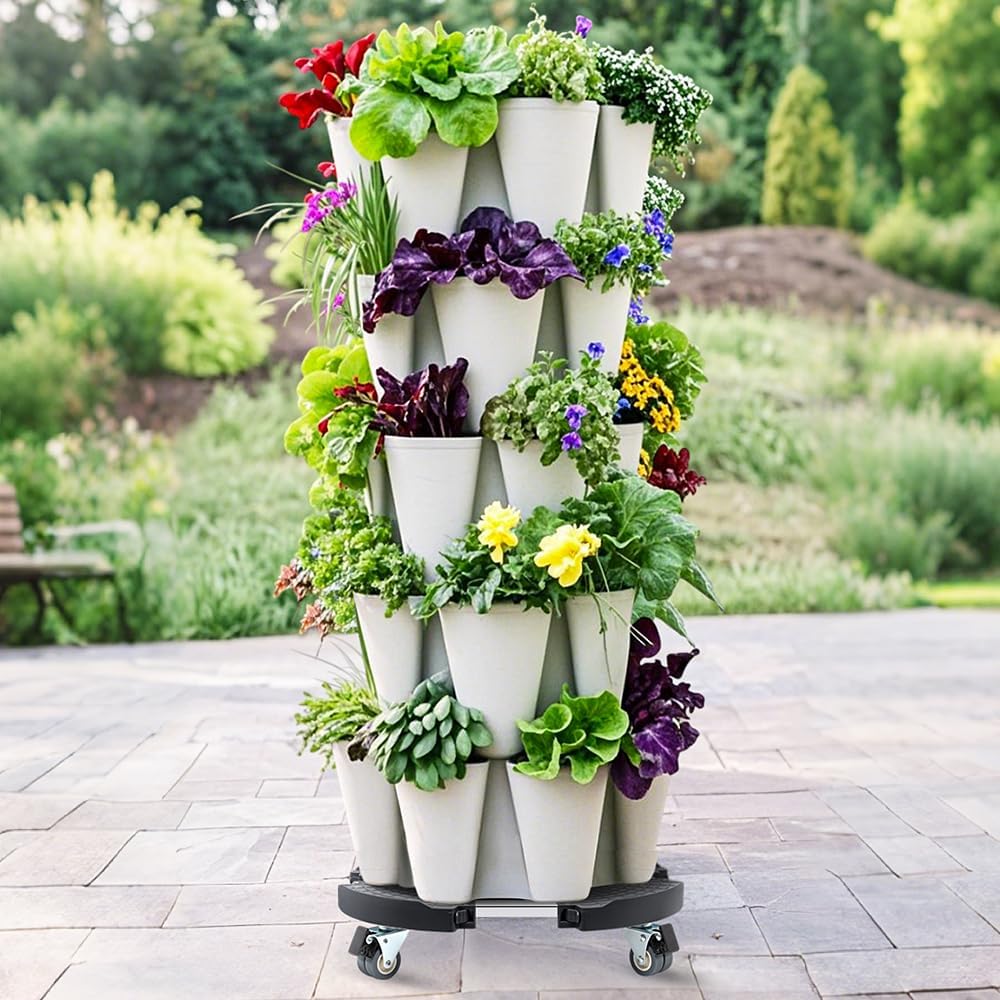 W B D WEIBIDA Plant Stand with Wheels Heavy Duty, Adjustable 15 to 21 Inch Pot Roller Base, Rolling Planter Caddy for