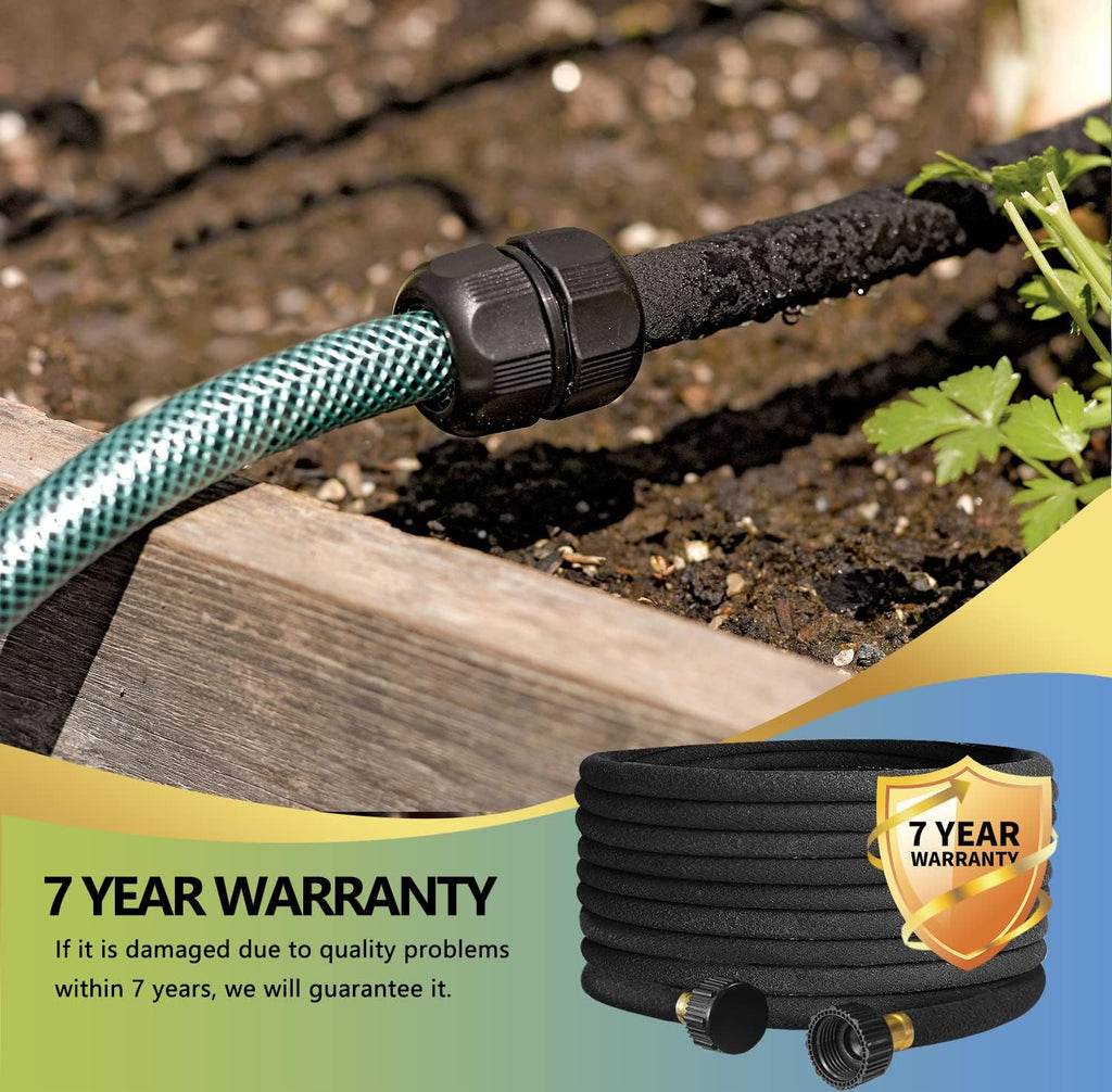 3 Pack Short Soaker Hose 15 Ft for Garden Beds, 1/2’’ 50 ft Soaker Hose for Foundation Watering, 70% Water Saving Drip