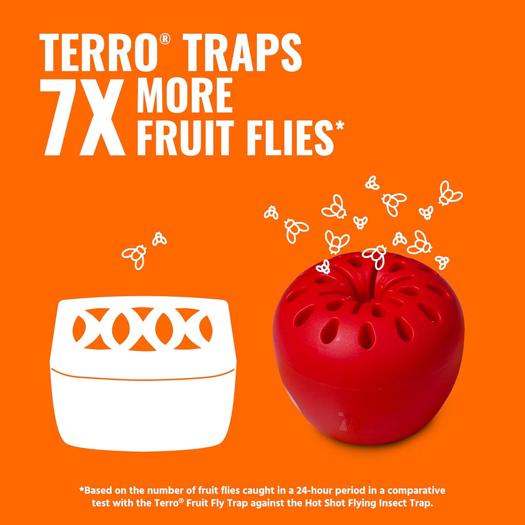 Terro Fruit Fly Traps for Indoors (12 Pack) + 540 Days of Lure Supply