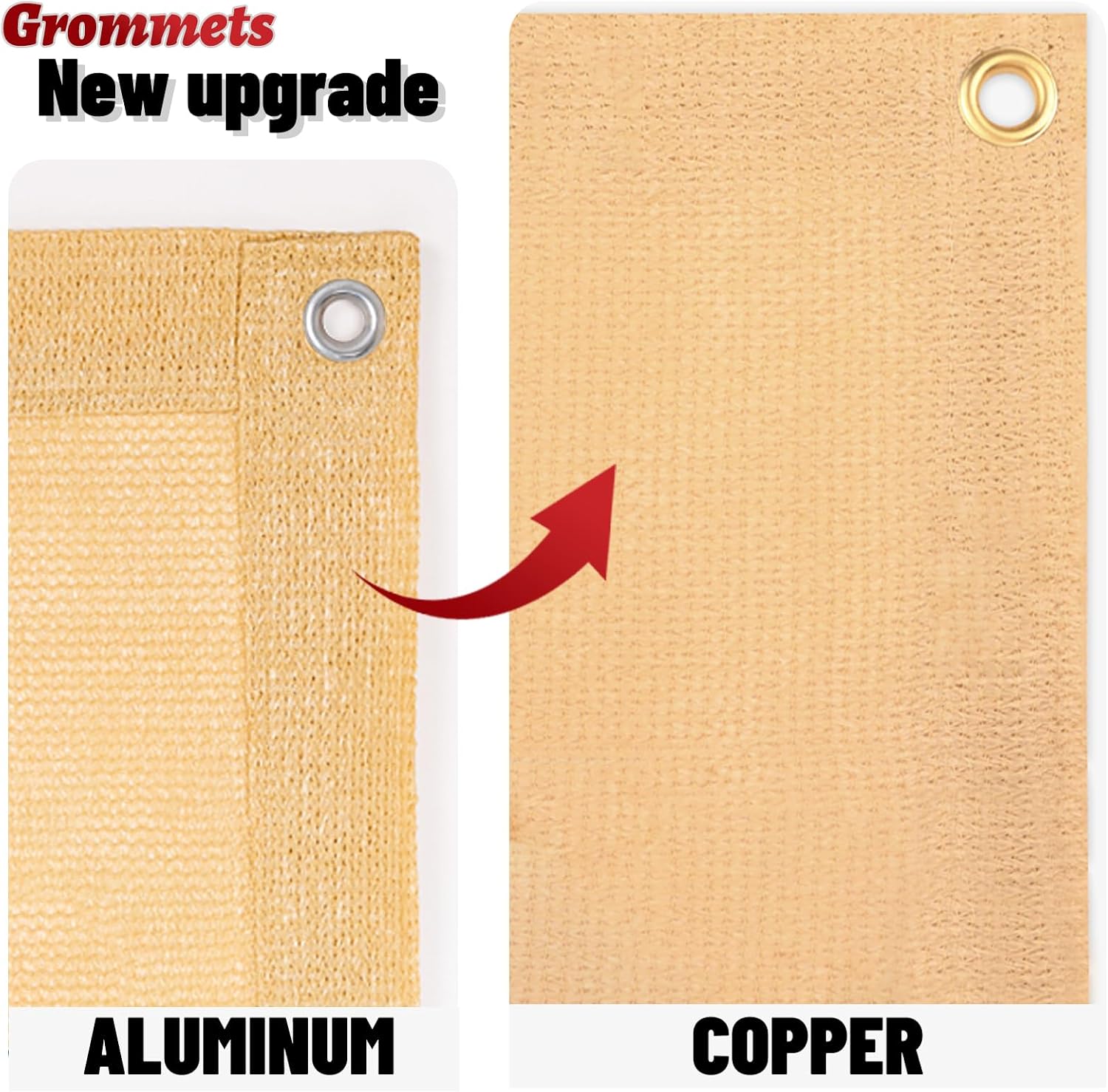 SUNNY GUARD 90% Shade Cloth 8 x 10 FT with Grommets, Sand | Sun Shade Screen Fabric Shade Cover Tarp with Grommets for