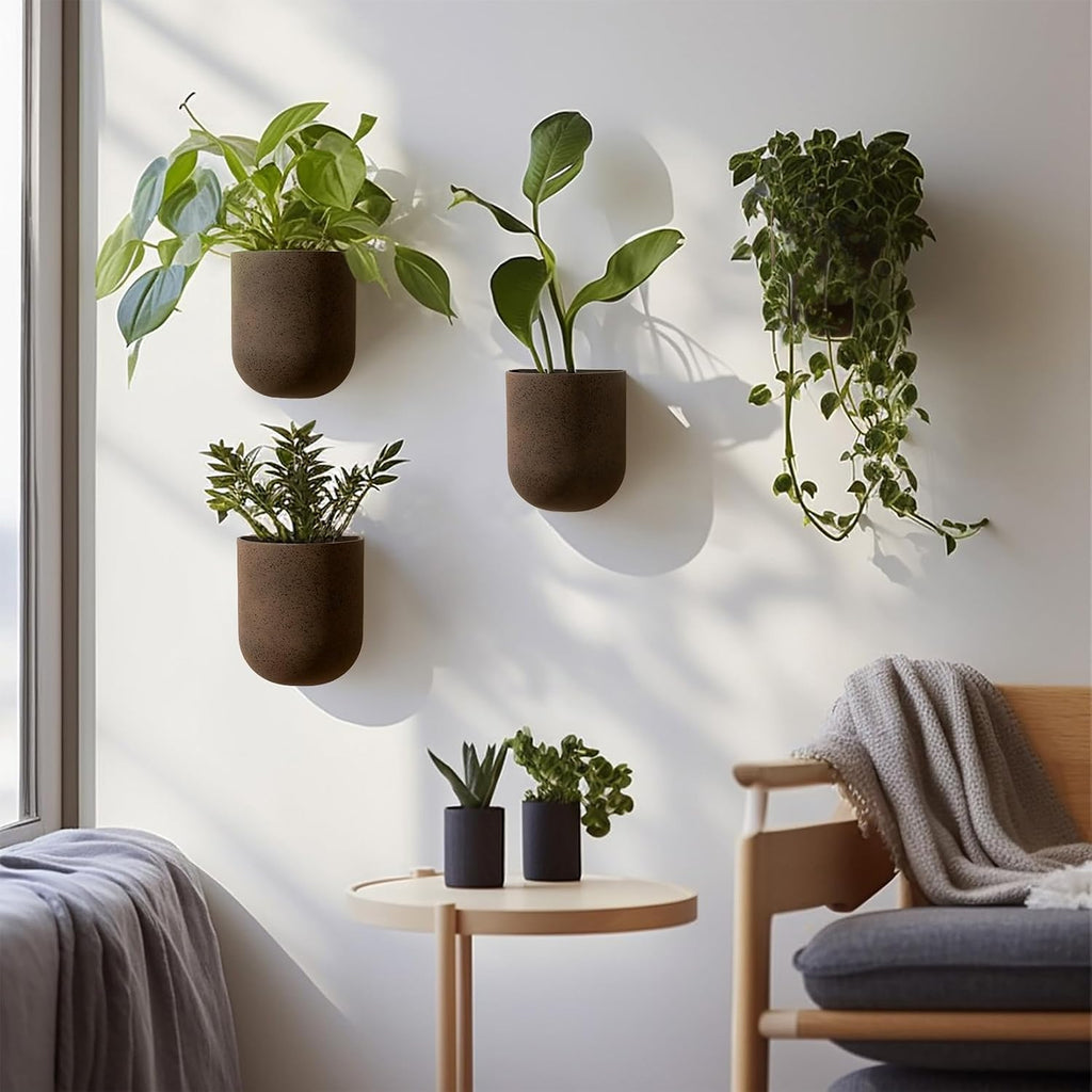 LA JOLIE MUSE Wall Planters for Indoor Plants, Hanging Flower Pots, 2 Pack | Wall Hanging Planters, Decorative Wall