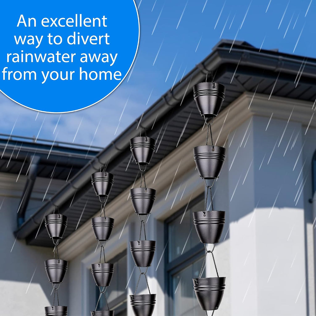 Twin Stripe Rain Chains for Gutters 8.5ft