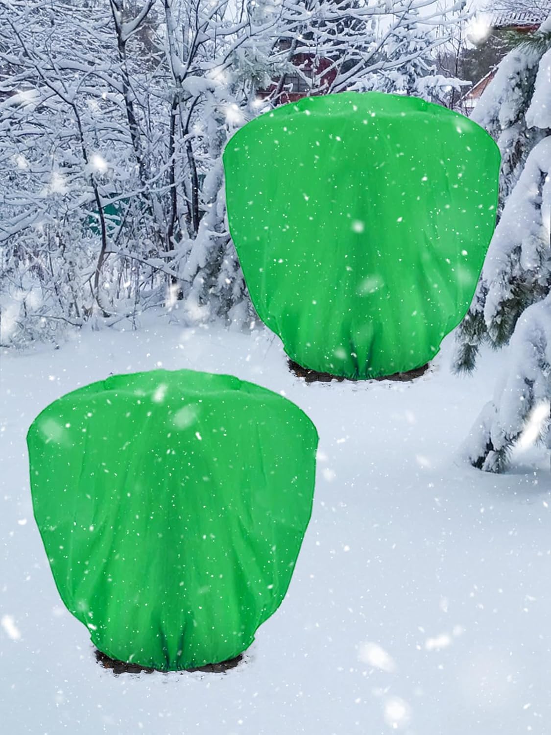ANPHSIN 6 Pcs 39.3in x 39.3in Plant Covers Freeze Protection - Winter Shrub Plant Protection Bags, Frost Blankets