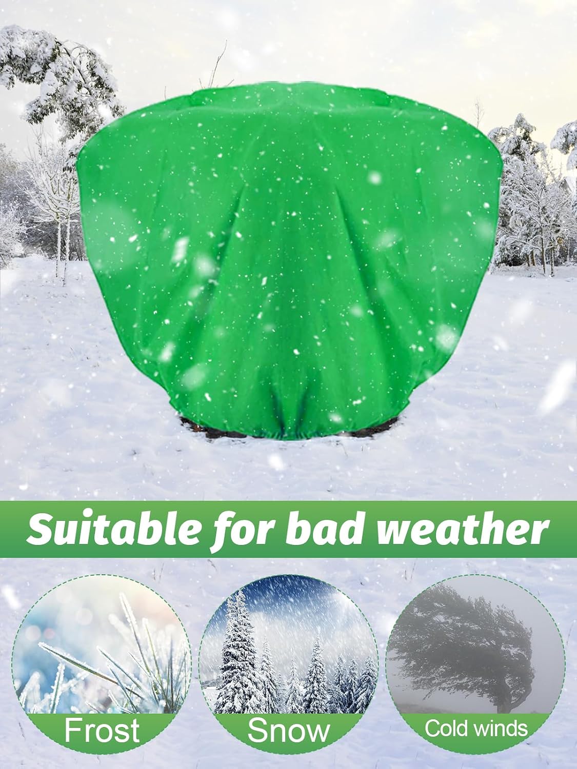ANPHSIN 2 pcs 9.8ft x 9.8ft Extra Large Plant Covers Freeze Protection | Winter Shrub Plant Protection Bags, Frost