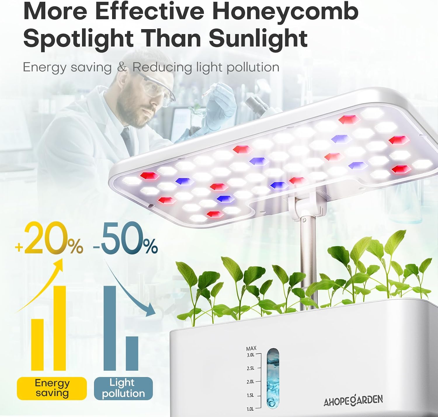 Indoor Garden Hydroponics Growing System: 10 Pods Kit with LED | Plant Germination Kit Herb Vegetable Growth Lamp