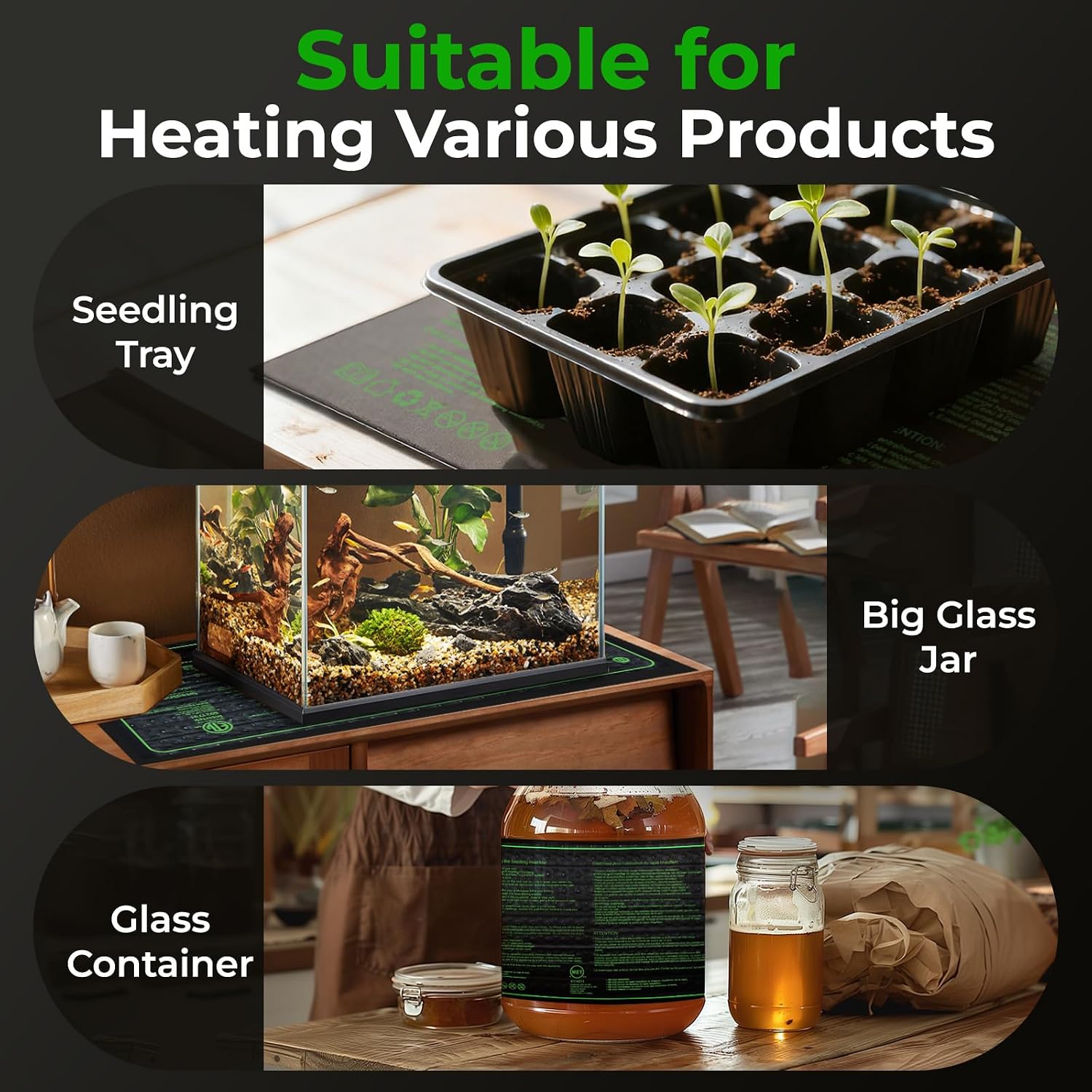 Seedling Heat Mat - KOKOPRO Durable Waterproof Heat mat for Plants Warm Hydroponic Heating Pad for Indoor Home