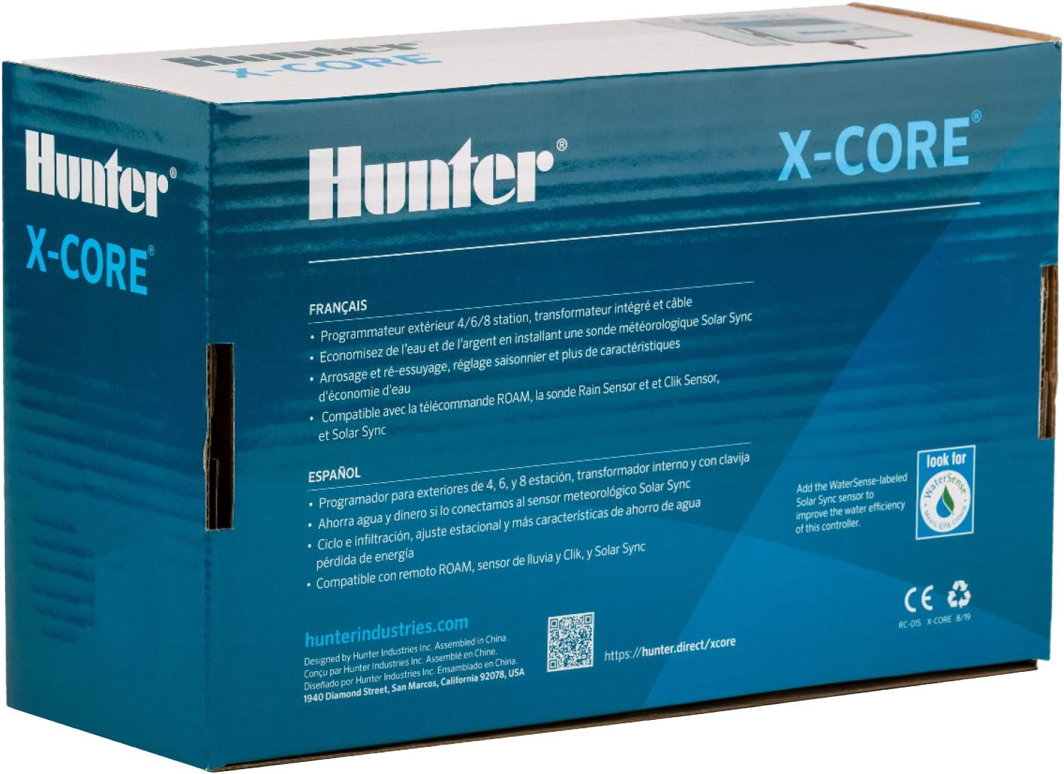 Hunter X-Core 6 Zone Sprinkler Timer, Indoor/Outdoor Sprinkler Controller | 6 station irrigation controller with