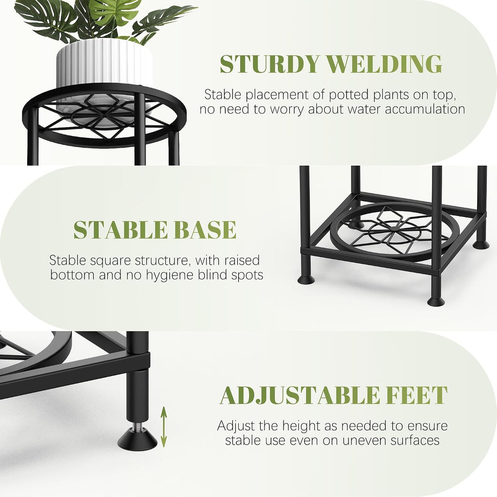 4 Tier Plant Stand Indoor Outdoor, Metal Flower Shelf Display Holder Corner | Multiple Plants Rack Tall Holder, Sturdy