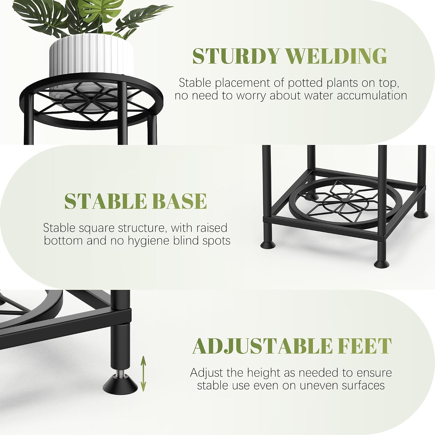 4 Tier Plant Stand Indoor Outdoor, Metal Flower Shelf Display Holder Corner | Multiple Plants Rack Tall Holder, Sturdy